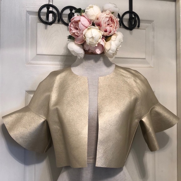 Chelsea & Violet Reversible Gold/Pink Bolero - Picture 4 of 8